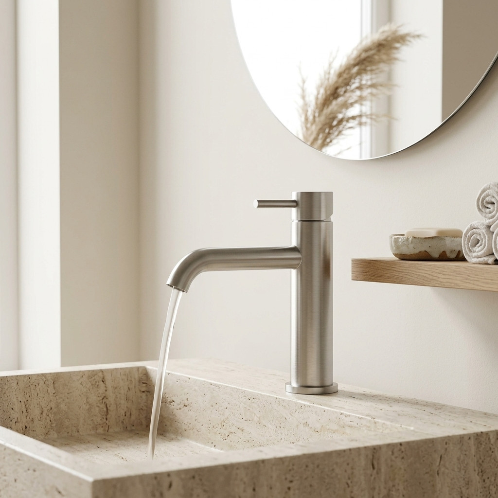 Aquanello Eterna Single-Handle Sink Faucet Brushed Stainless Steel ET1000-02